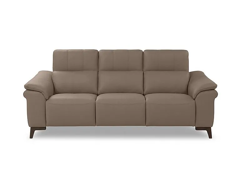 Marconi 3 Seater 3 Cushion Leather Sofa - Torello Taupe