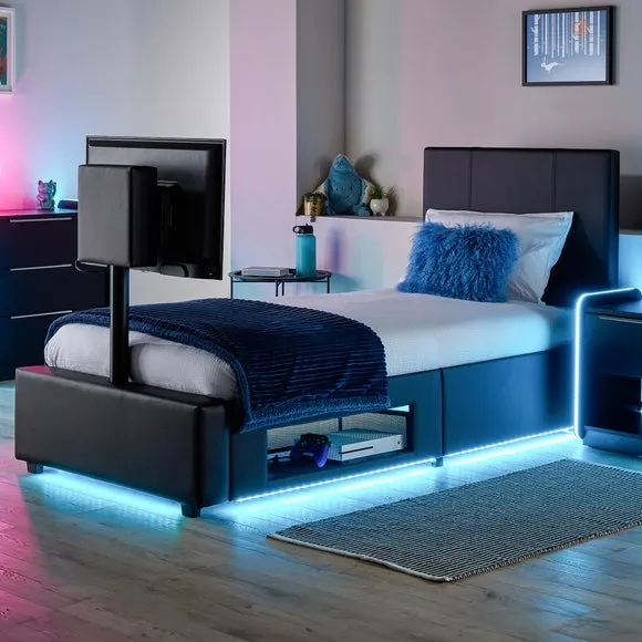 XR Living Ava TV Bed with LED Lights and TV Mount 1