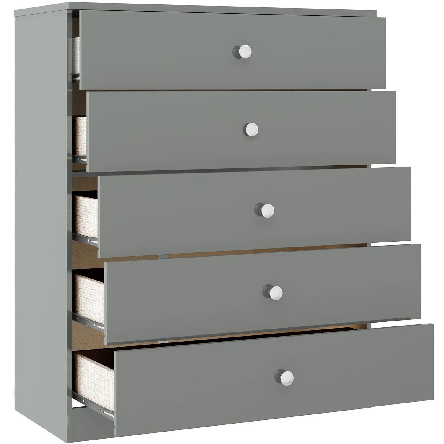 Seconique Denver 5 Drawer Chest in Grey 3