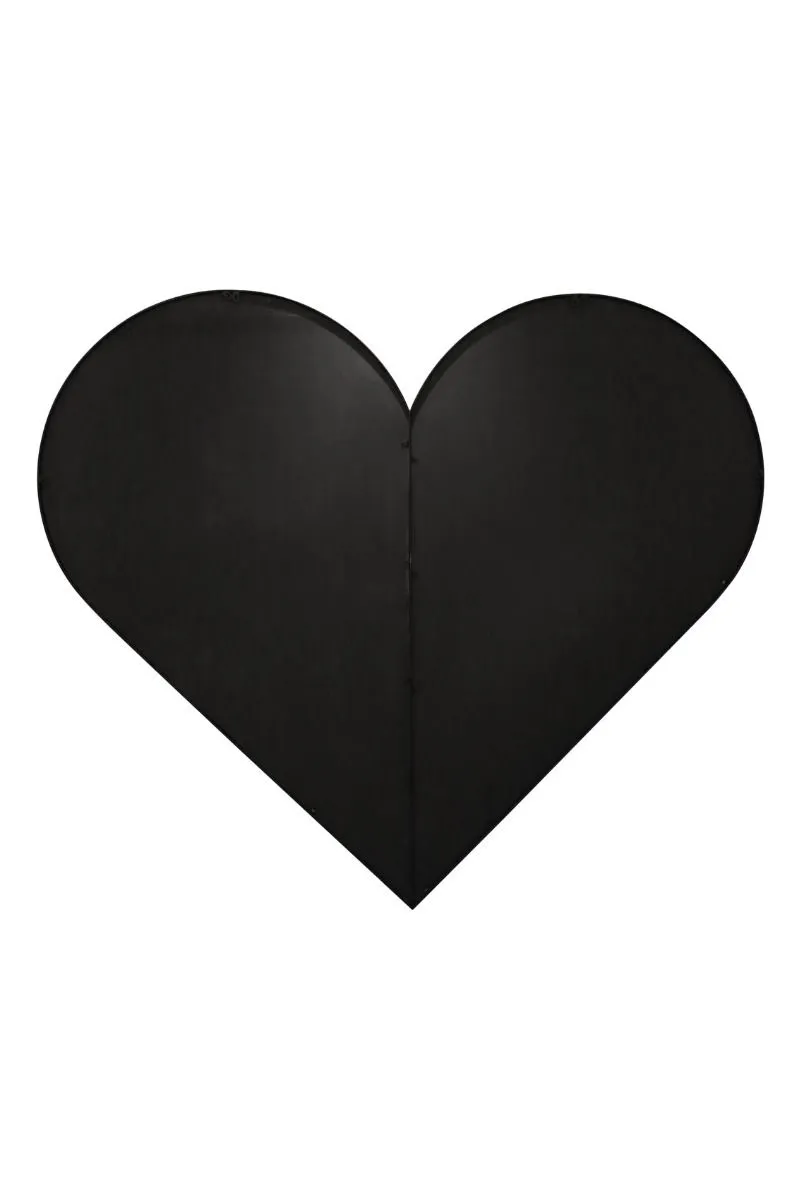 MirrorOutlet Black Metal Framed Heart Shaped Wall Garden Mirror (80CM X 80CM) MAX 3