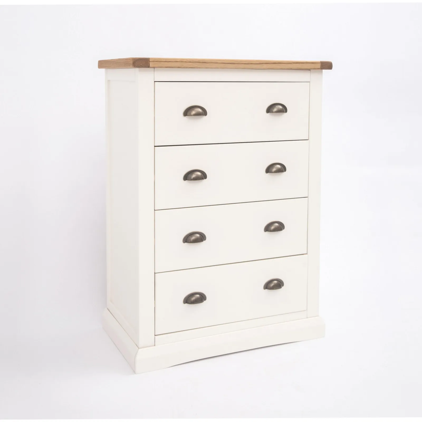 Cabinet Bits Cosenza 4 Drawer Chest of Drawers Brass Cup Handle in Off-White 2