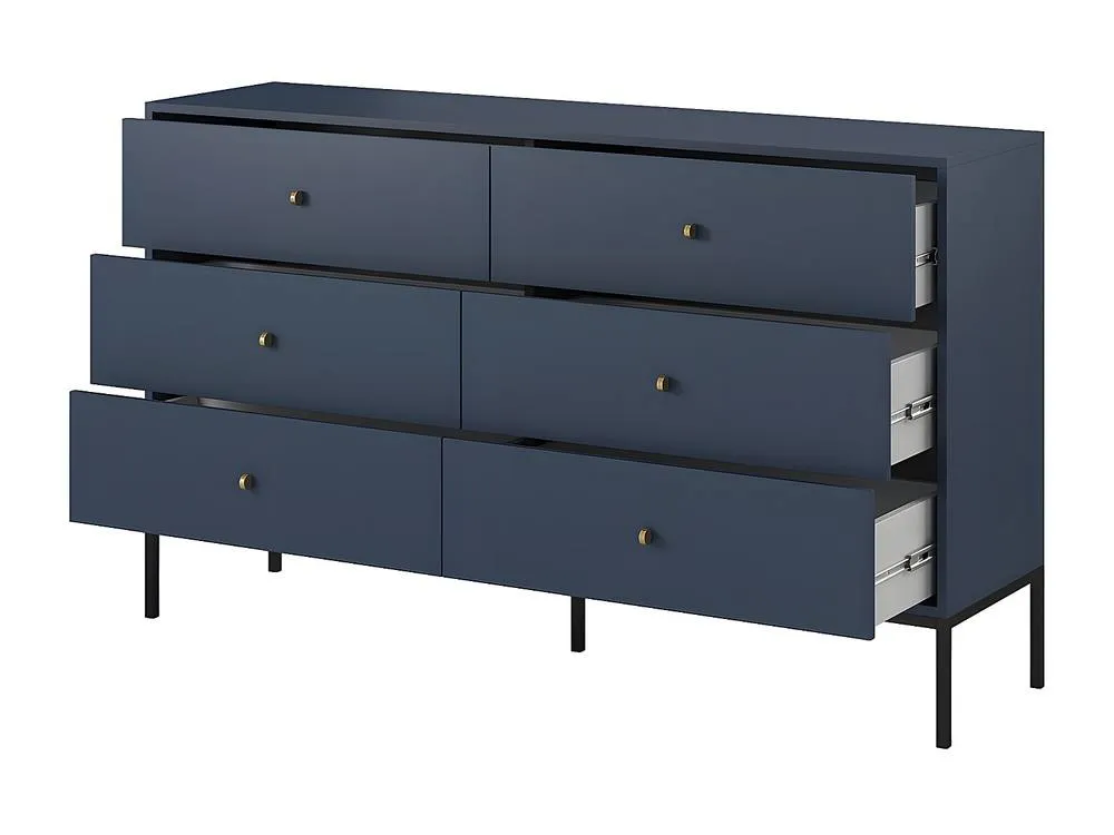 Vente-unique 6-Drawer Chest Of Drawers - Blue - BOGDAN in Midnight 6
