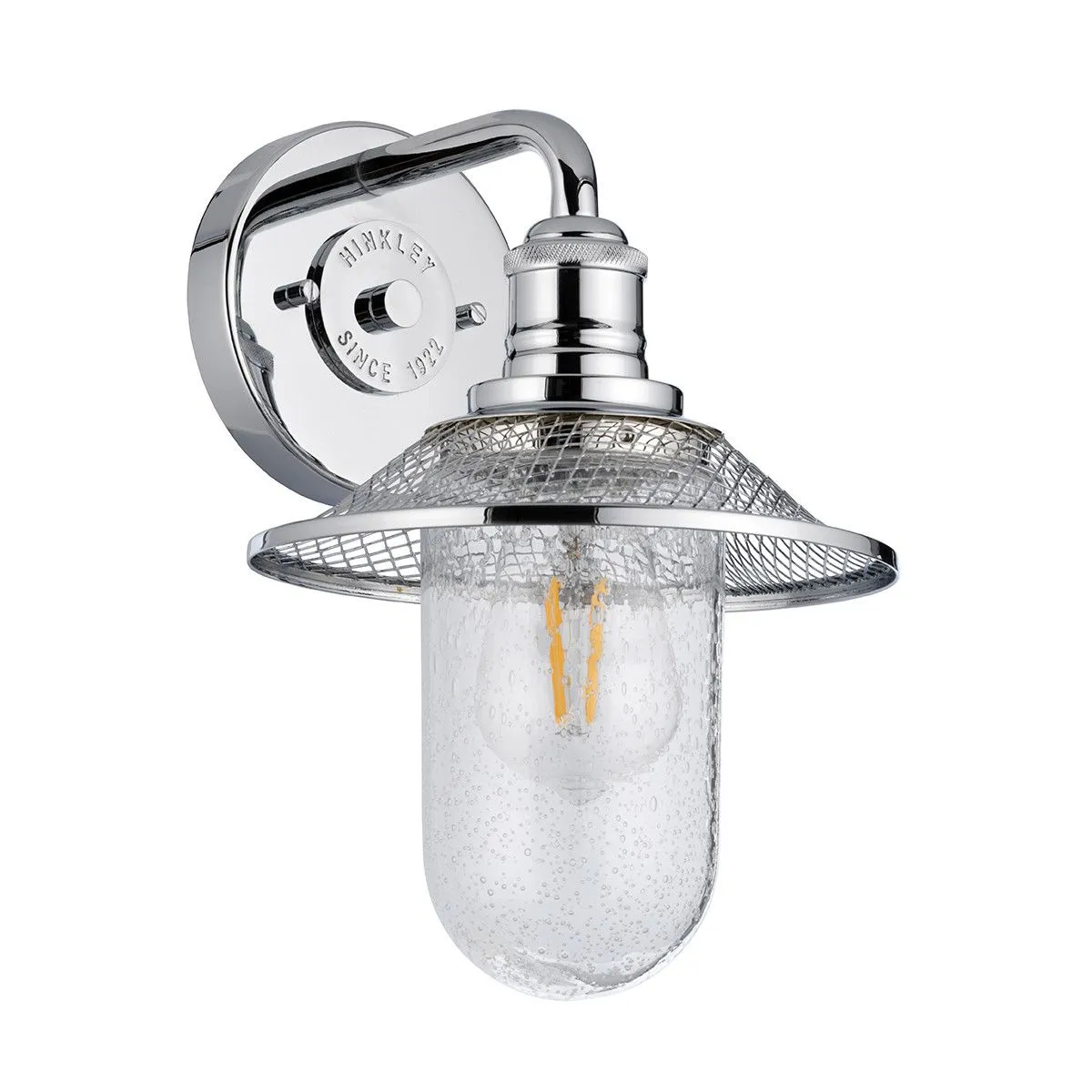 Netlighting Hinkley Rigby 1 Light Wall Light Polished Chrome IP44 in Grey 2