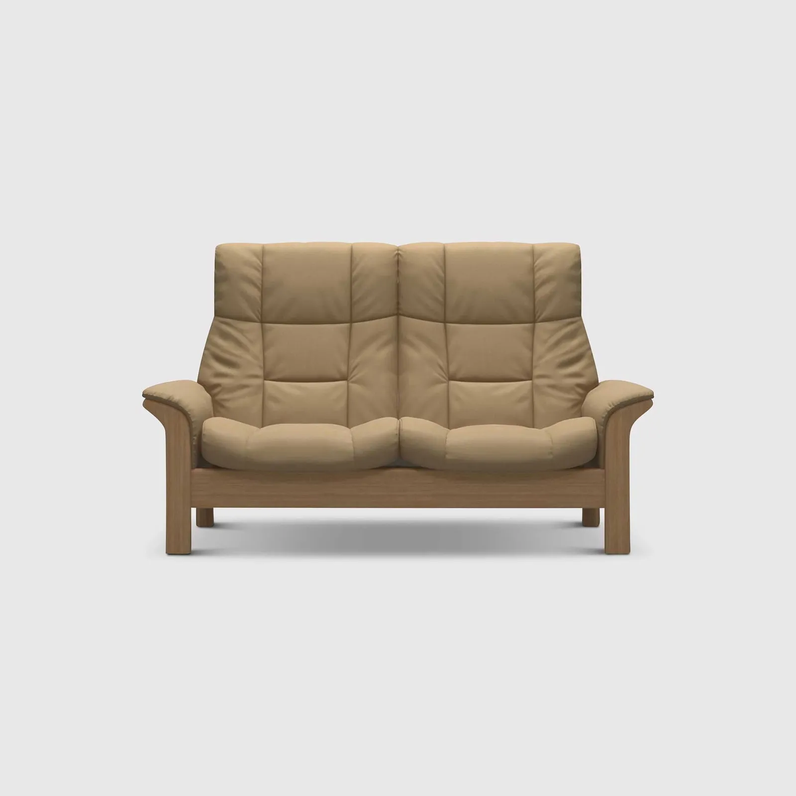Stressless Buckingham 2 Seater Recliner Sofa, Neutral Leather | Barker & Stonehouse