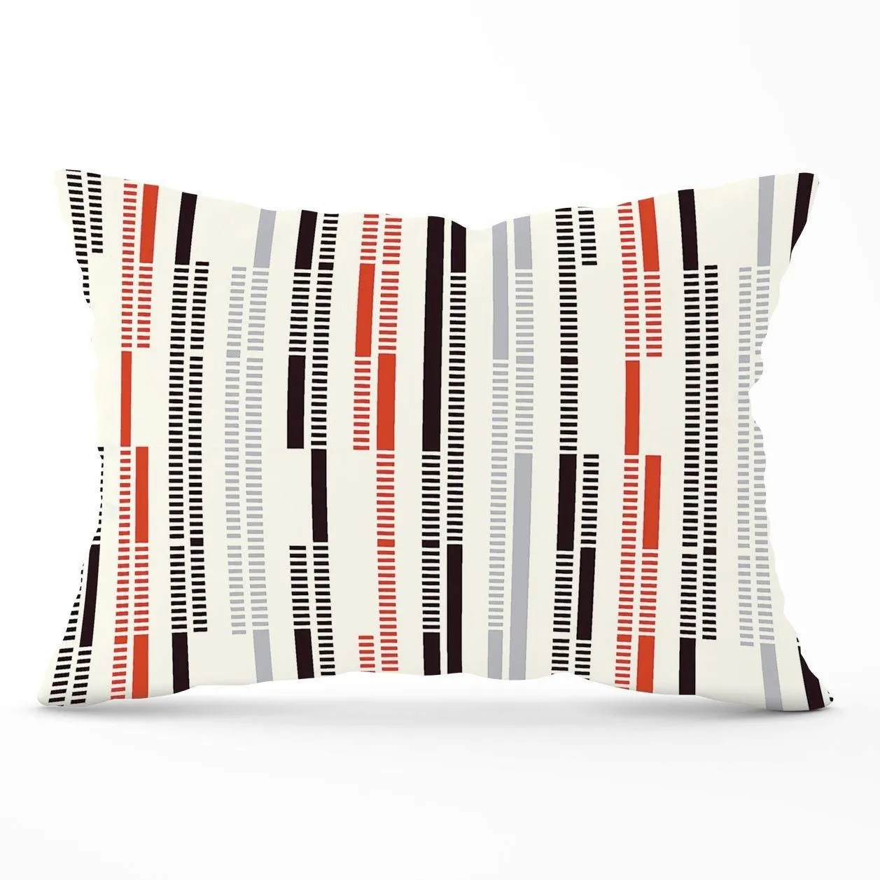 Warren Reed - Designer Dashed Stroke Pattern Cushions in Red