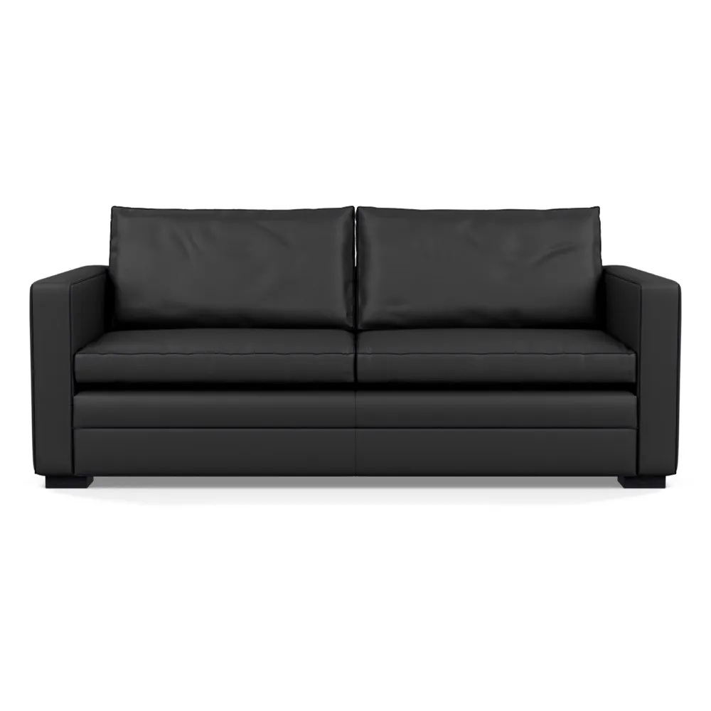 Heal's Palermo 3 Seater Sofa Leather Hide Graphite 7181 Black Feet