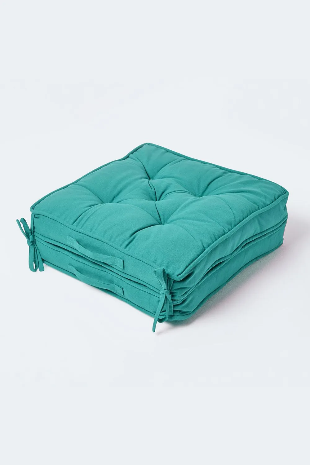 Homescapes Cotton Travel Support Booster Cushion in Teal 2