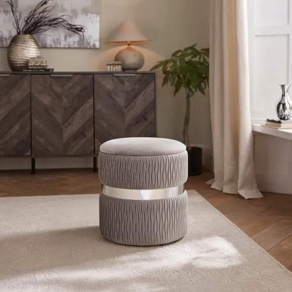 Eden Velvet Storage Footstool 1