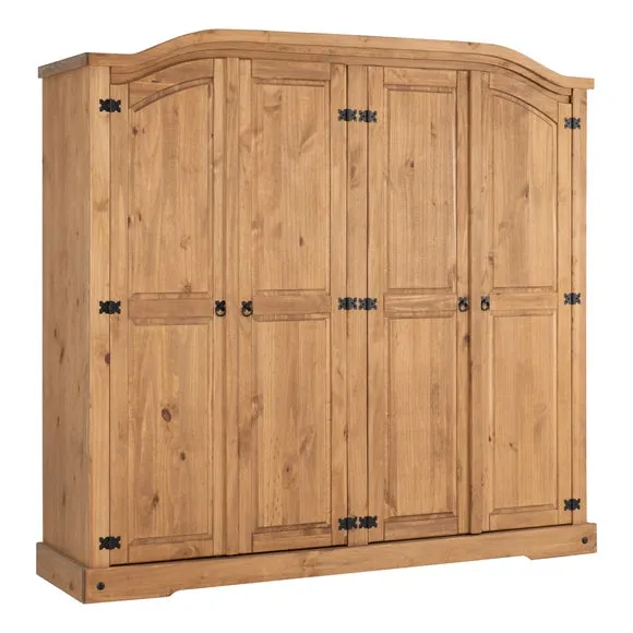 Corona 4 Door Wardrobe, Pine 2