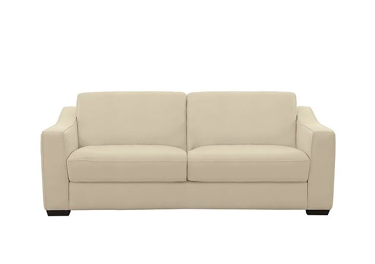 Optimus Space Saving Leather Sofa Bed with Memory Foam Mattress - BV Bisque