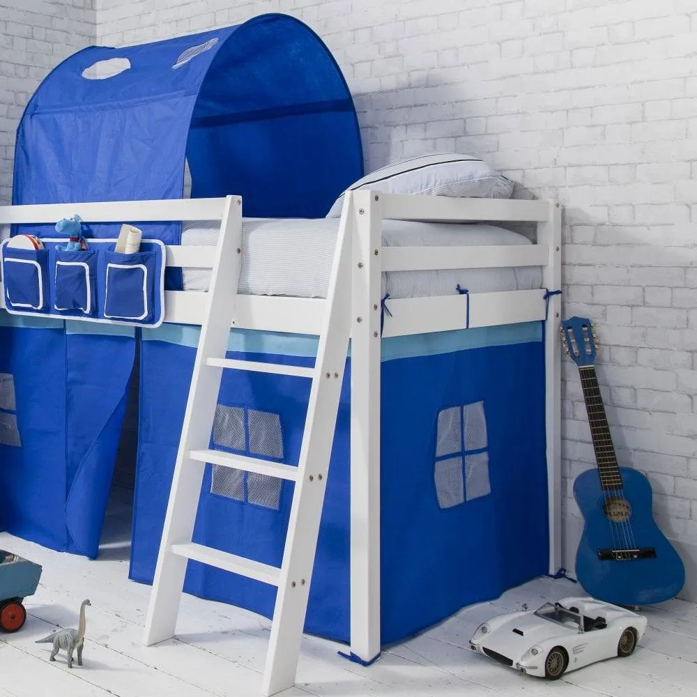 Nöa and Nani Moro Cabin Bed Midsleeper with Slide & Blue NW Package in White 2