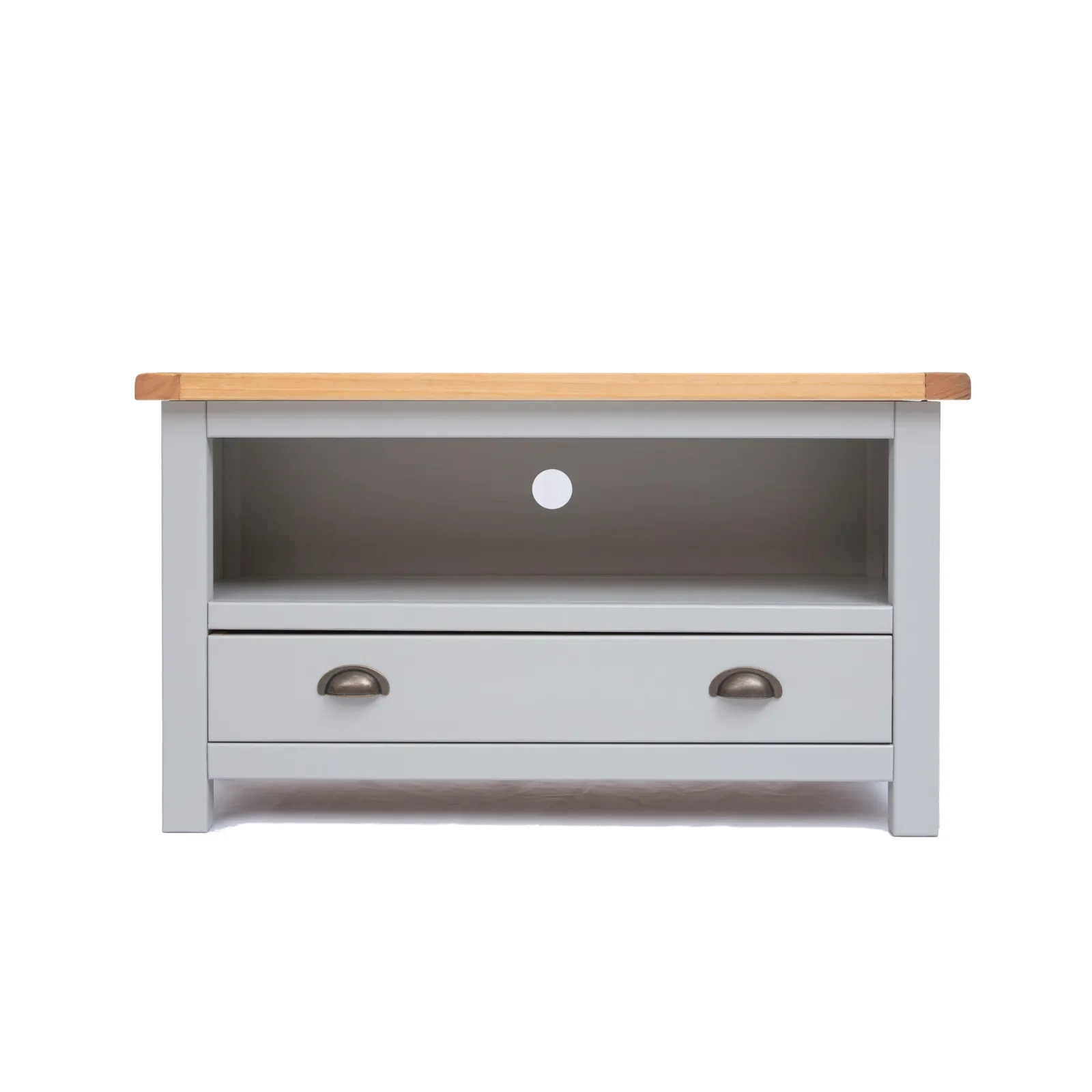 Cabinet Bits Argenta Light Grey 1 Drawer TV Cabinet Brass Cup Handle