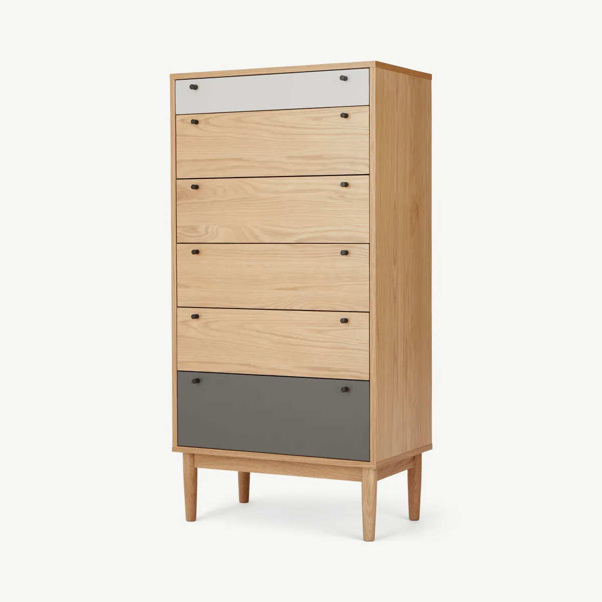 Campton Tall Multi Chest of Drawers, Oak & Grey