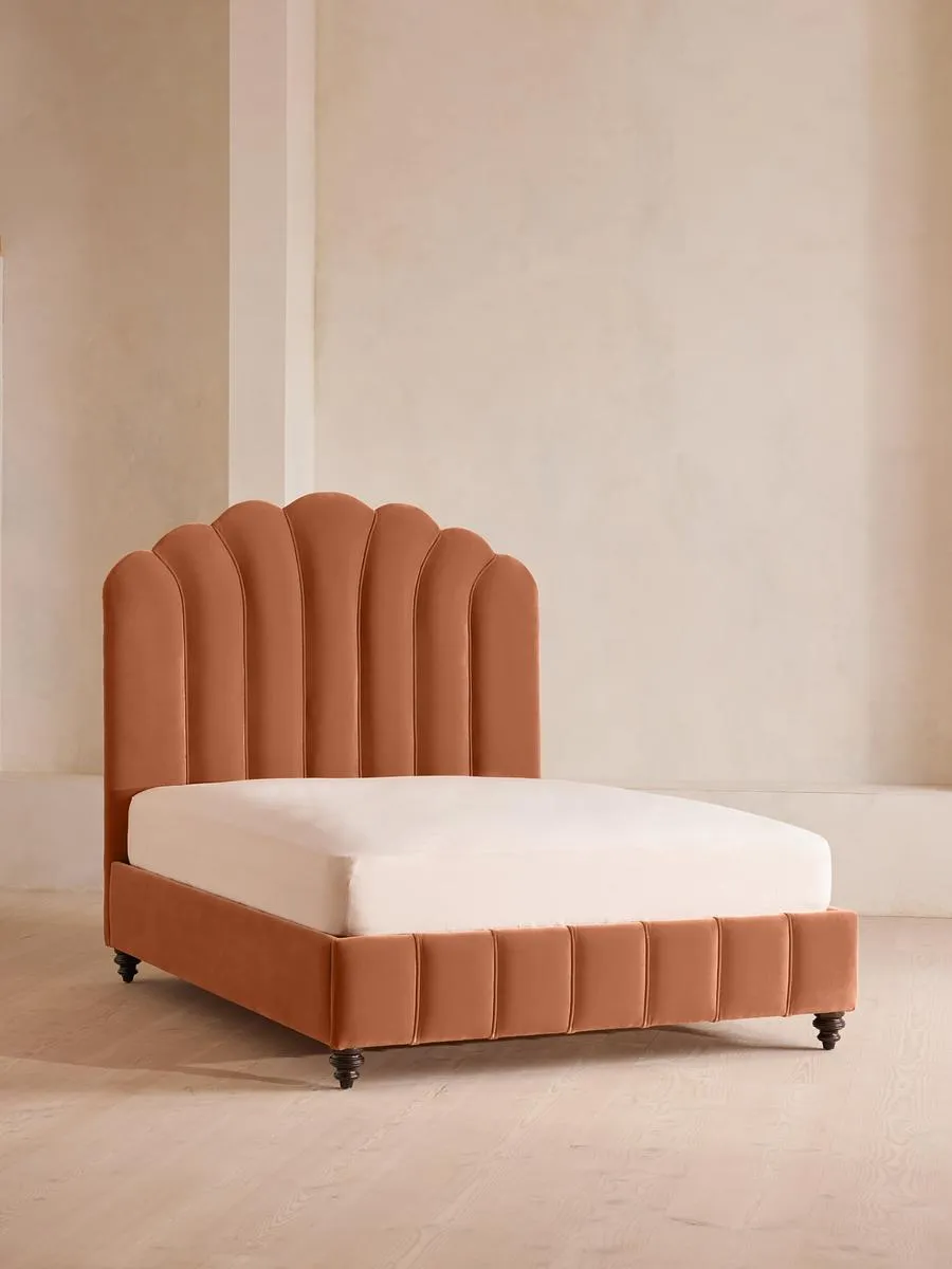 Manette Bed, King, Velvet, Antique Rose