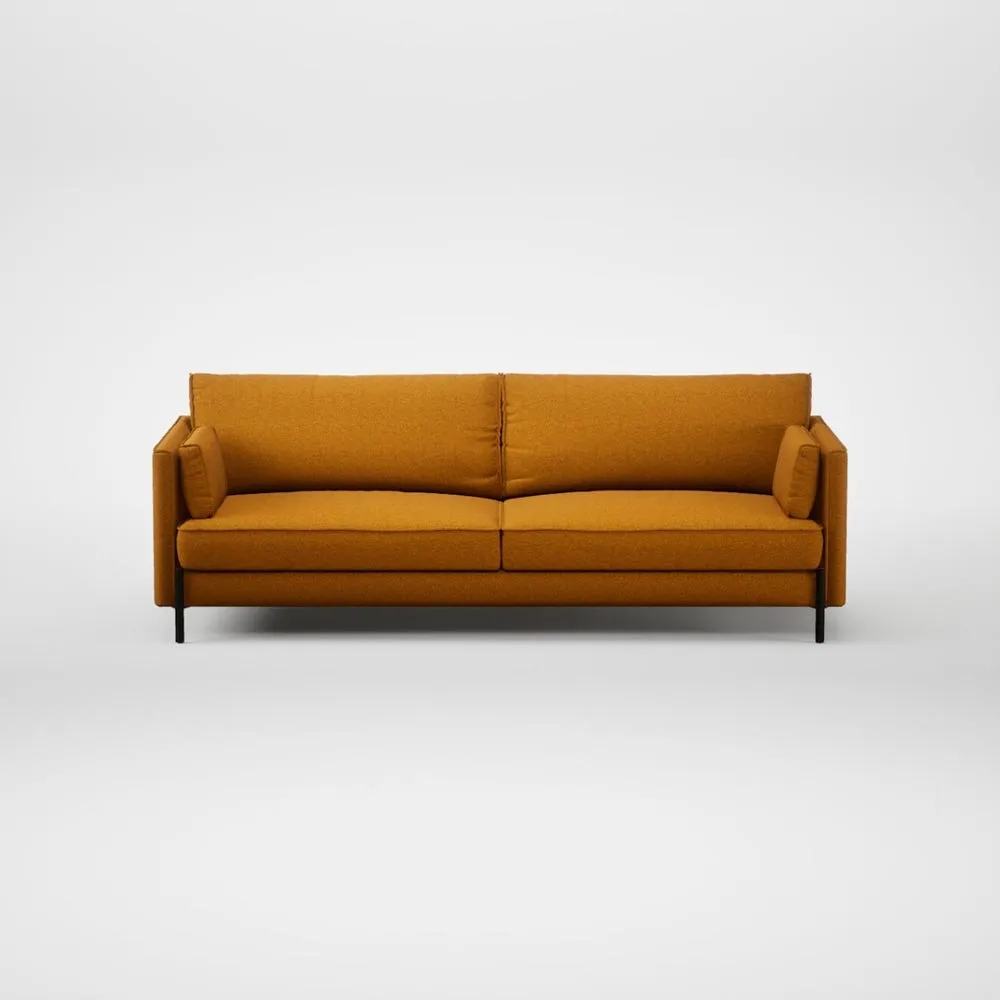 Heal's Tortona 4 Seater Sofa Loop Twill Ochre Black Feet 2
