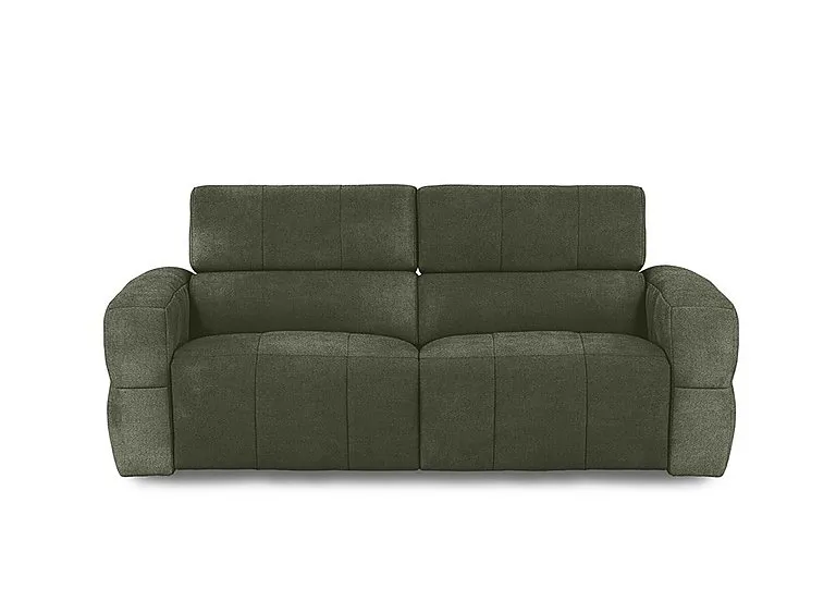 Cube Fabric 3 Seater Power Recliner Sofa with Power Headrests
