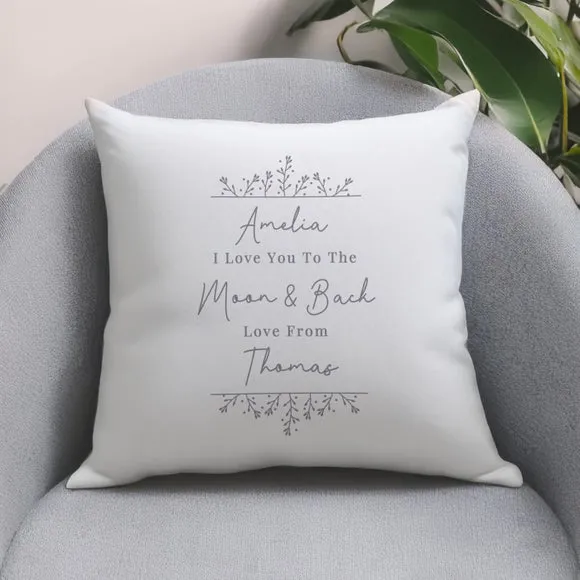 Personalised Grey Floral Square Cushion 4
