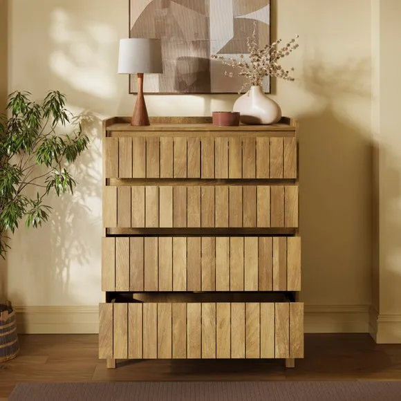 Humphrey 5 Drawer Chest, Mango Wood Effect 2