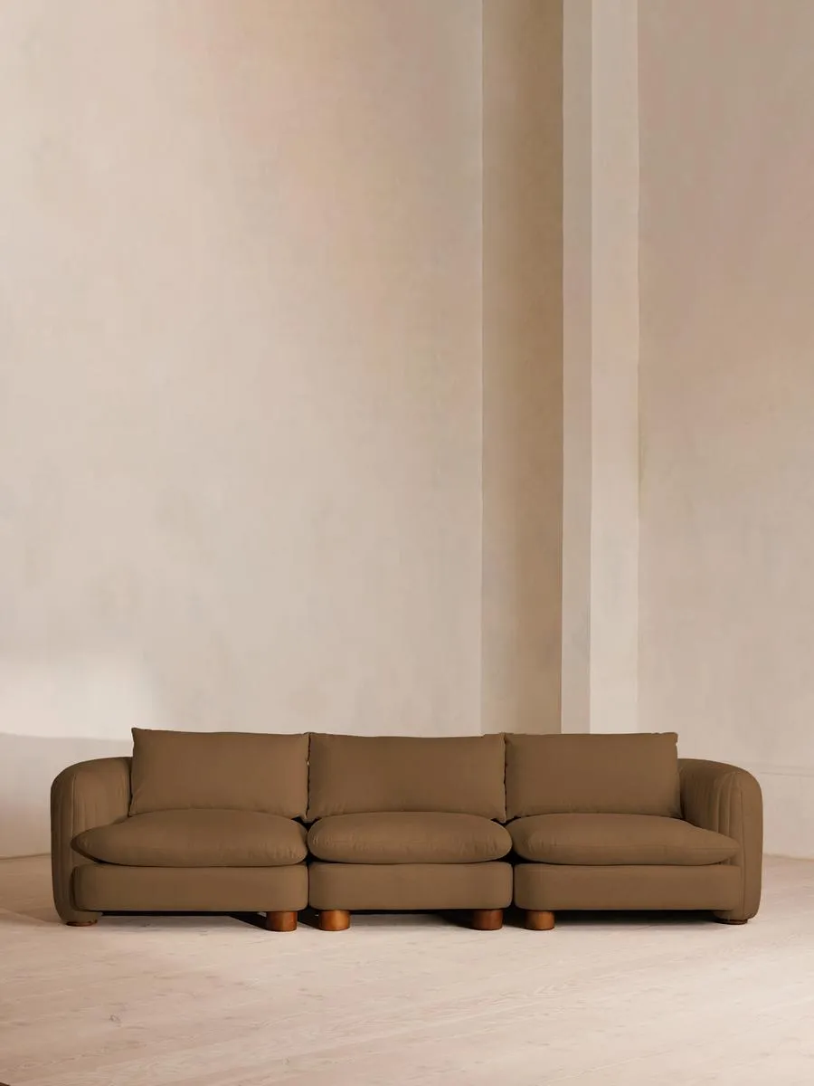 Vivienne Modular Sofa, Four Seater, Linen, Ochre