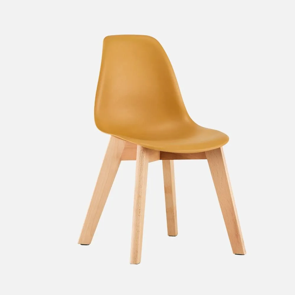 sweeek Set of 2 children's chairs Scandinavian style with beech wood in Mustard 1