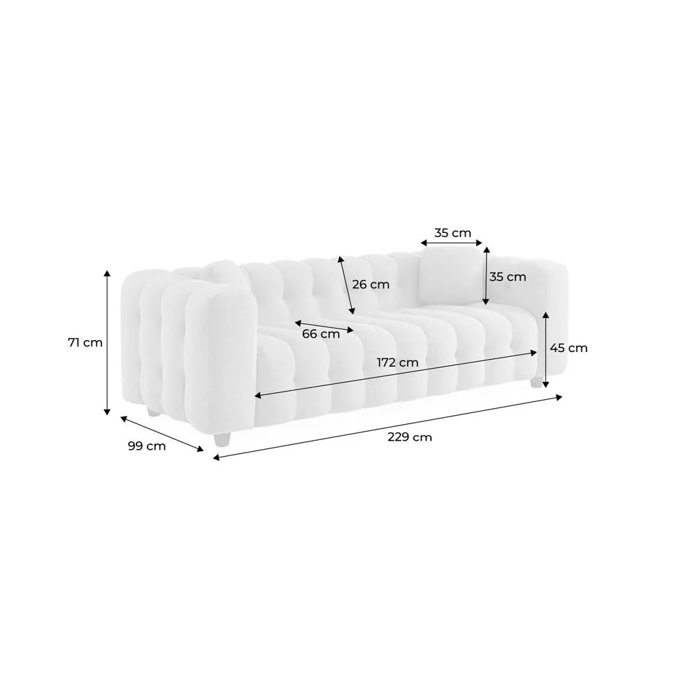 sweeek 3-seater Sofa Upholstered In Textured Boucle Fabric in Terracotta 5