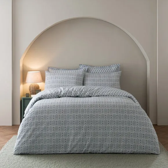 Tove Woodblock 100% Cotton Duvet Cover & Pillowcase Set