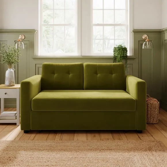 Barker Velvet 2 Seater Trundle Sofa Bed