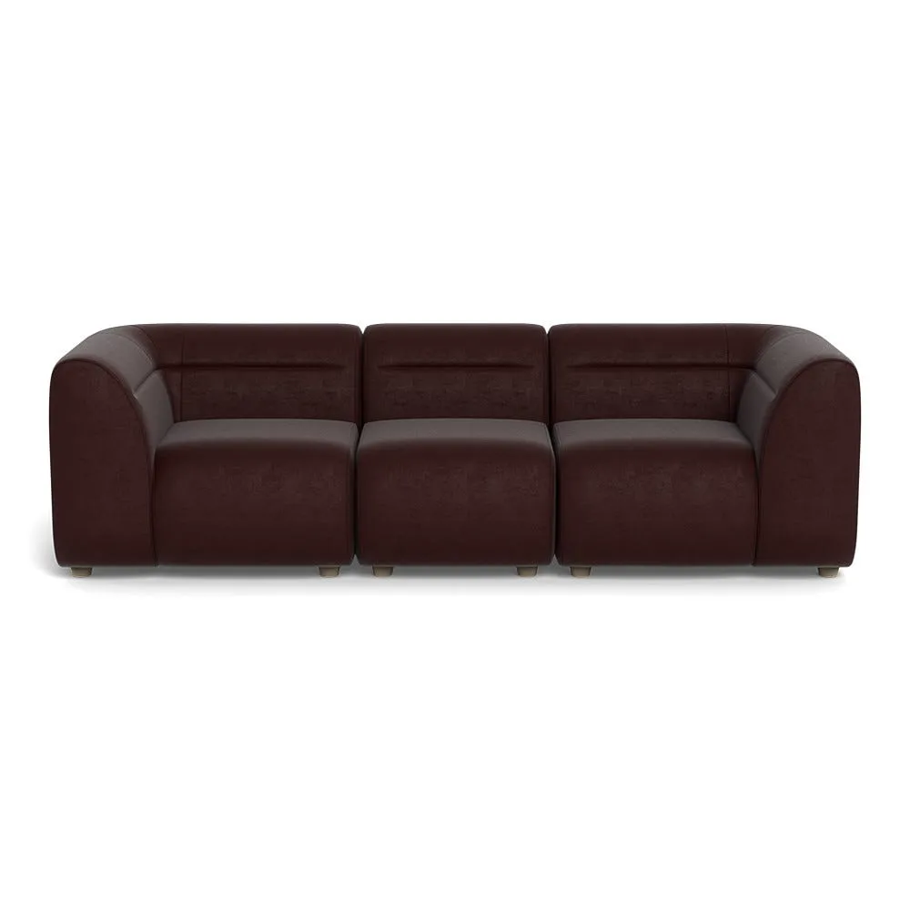 Heal's Lilli 3 Seater Sofa Smart Luxe Velvet Acorn Natural Beech Feet 1