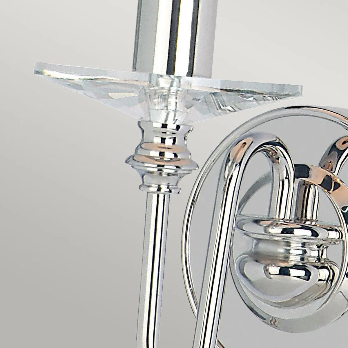 Netlighting Finsbury Park 1 Light Indoor Candle Wall Light Polished Nickel Shade Not Included E14 in Grey 2