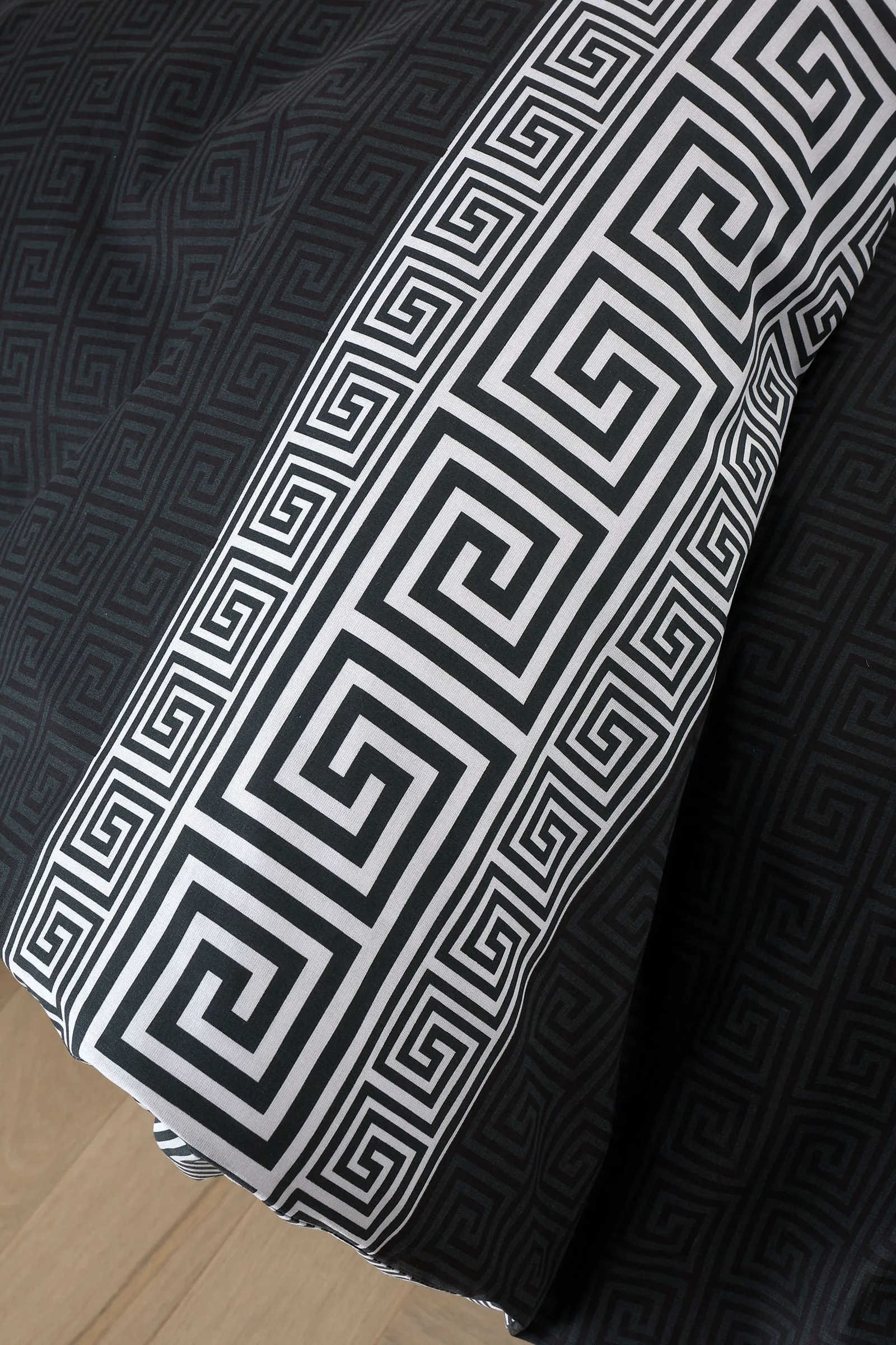 Catherine Lansfield 'Artemis Greek Key' Reversible Duvet Cover Set in Black 4