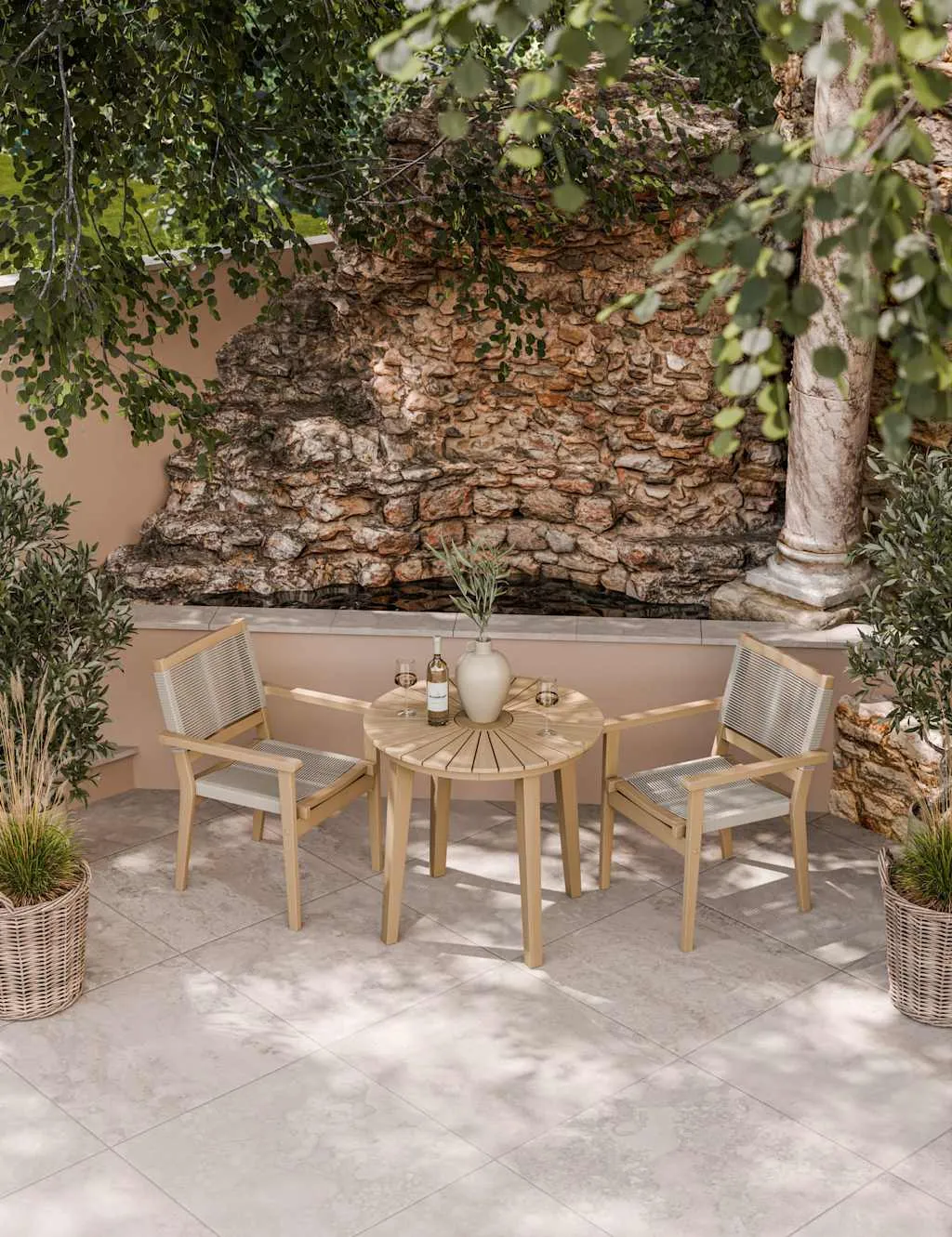 Royalcraft Roma Bistro Table and 2 Chairs Beige