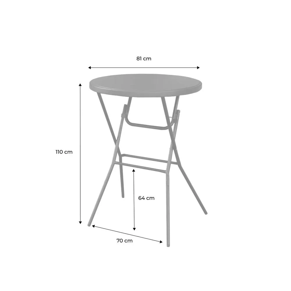 sweeek High reception high table, steel folding table (set of 4) in Dark Grey 5