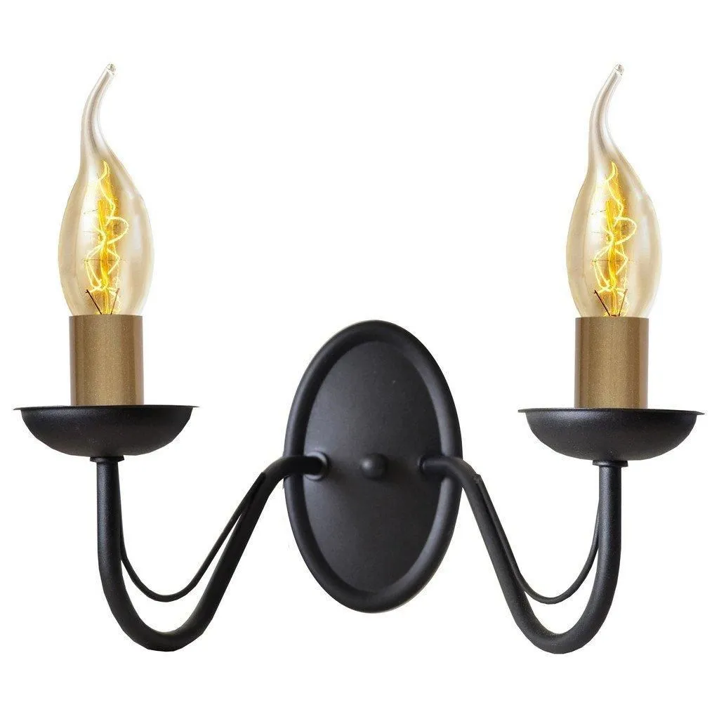 Netlighting Malbo Candle Wall Lamp Black Patina 32cm