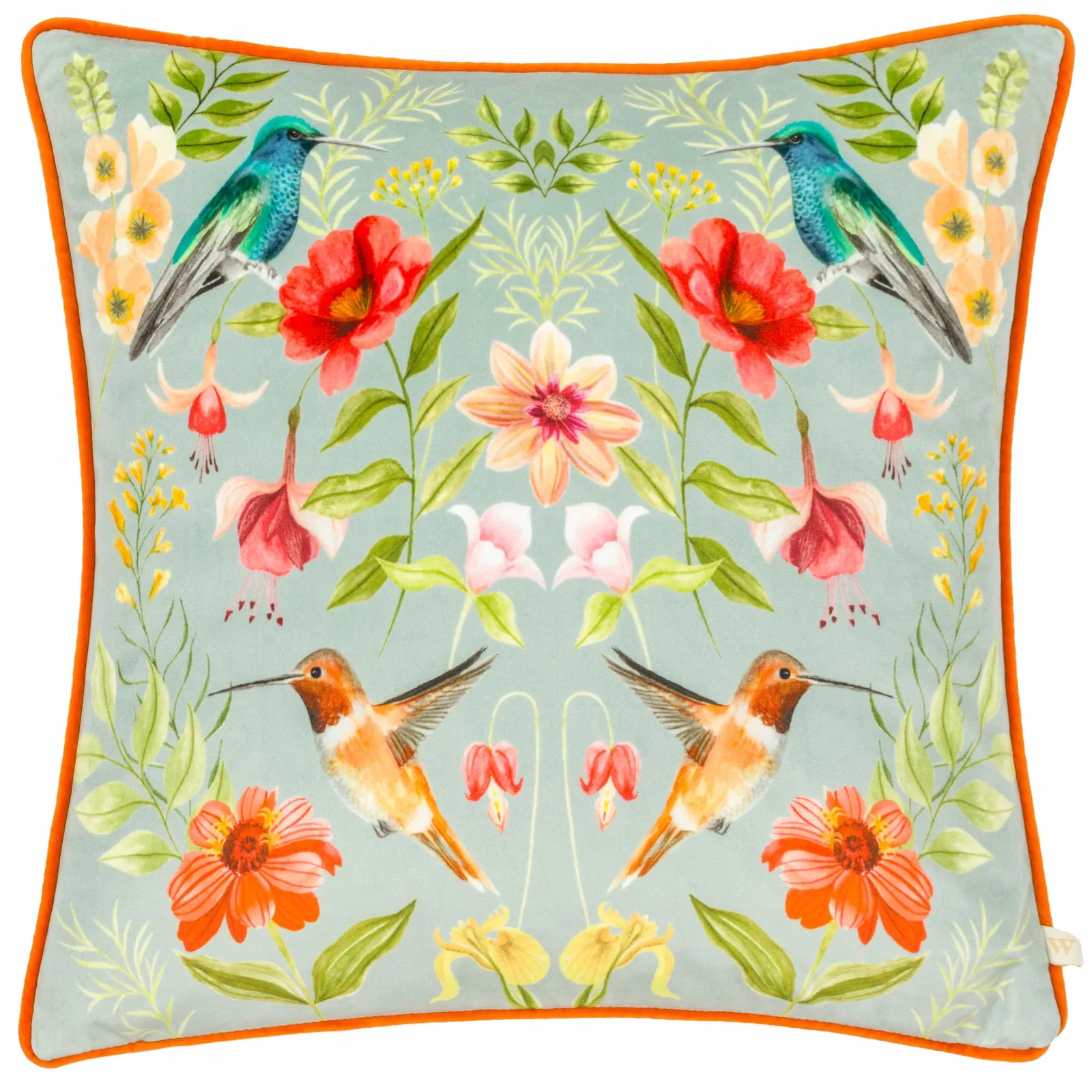 Wylder Nectar Garden Blossom Piped Velvet Cushion 2