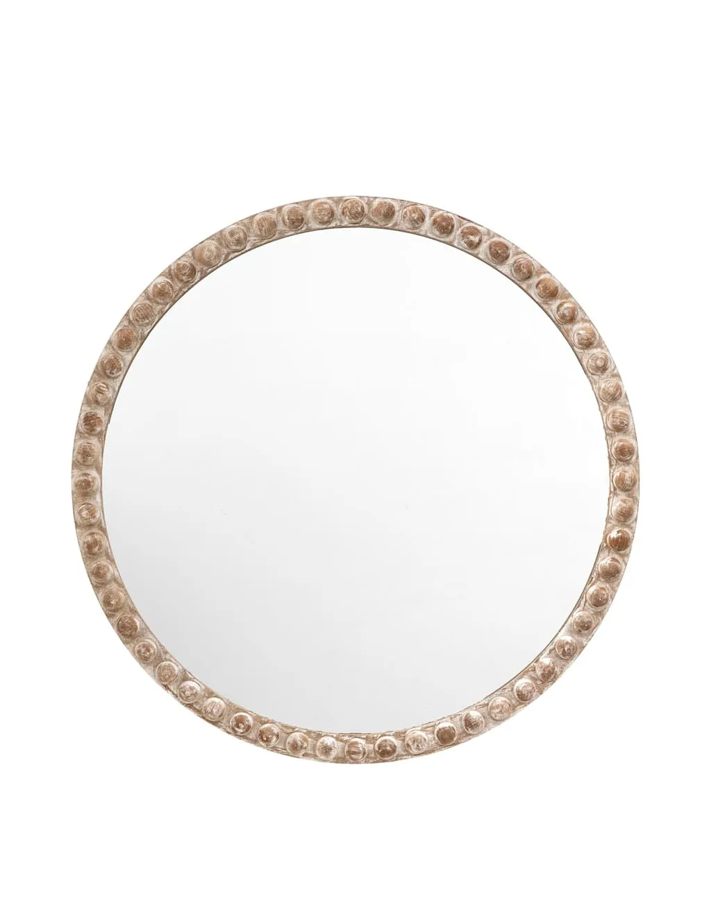 Gallery Direct Millbrook Wooden Large Round Wall Mirror Natural