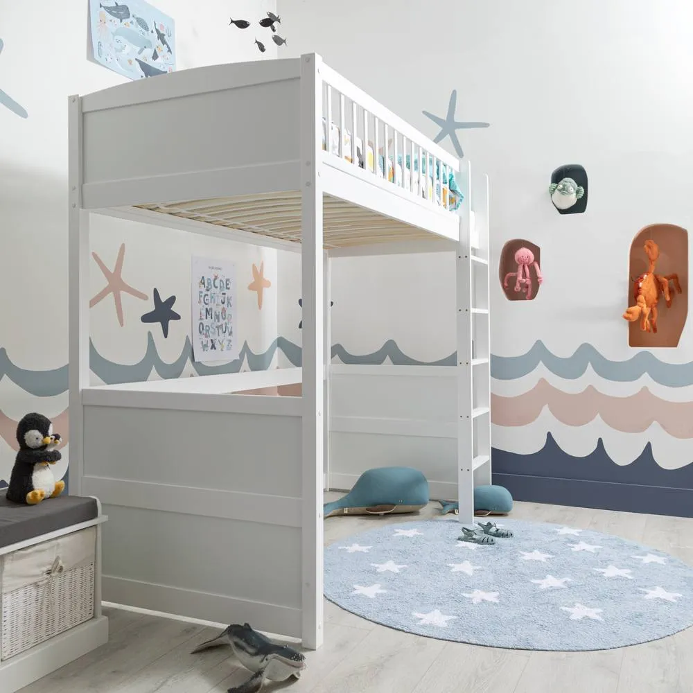 Nöa and Nani Lottie Highsleeper Cabin Bed with Straight Ladder in White 2