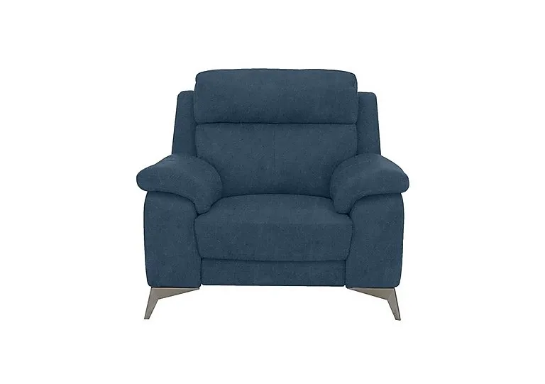 Missouri Fabric Recliner Armchair with Power Headrest - Blue