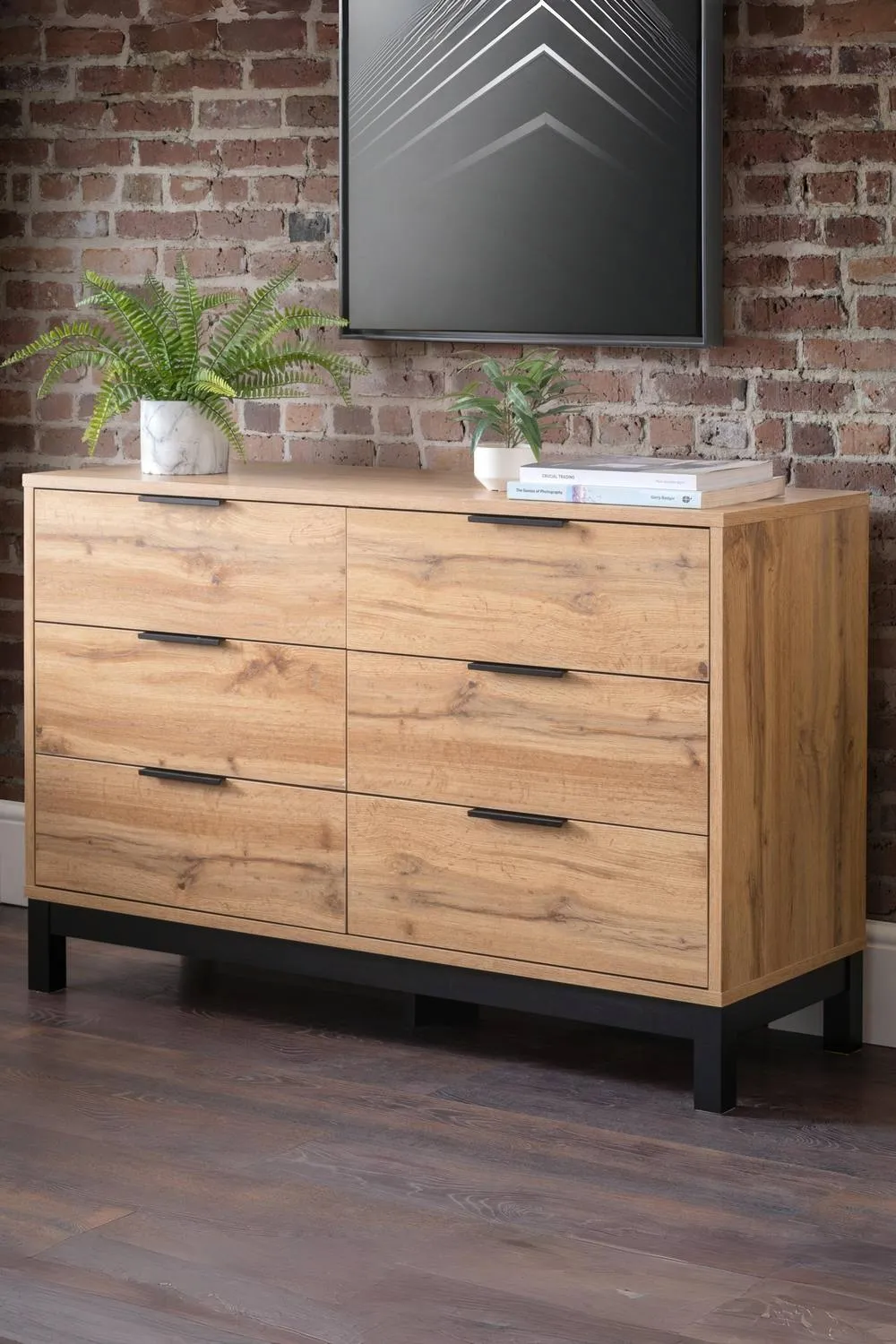 Julian Bowen Bali 6 Drawer Wide Chest in Light Oak 1