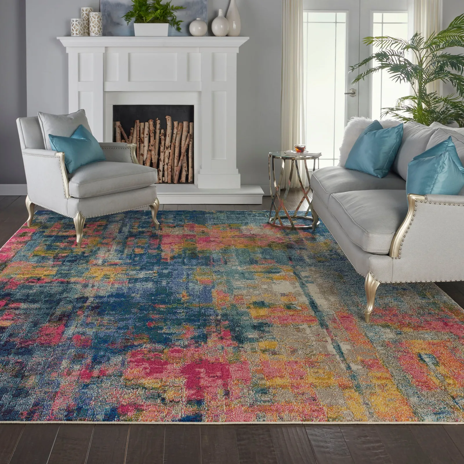 Celestial Blue and Yellow Rug 1