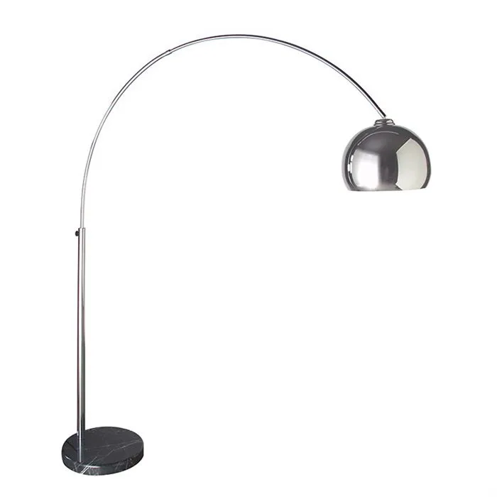 Large Extending Chrome Arc Floor Lamp