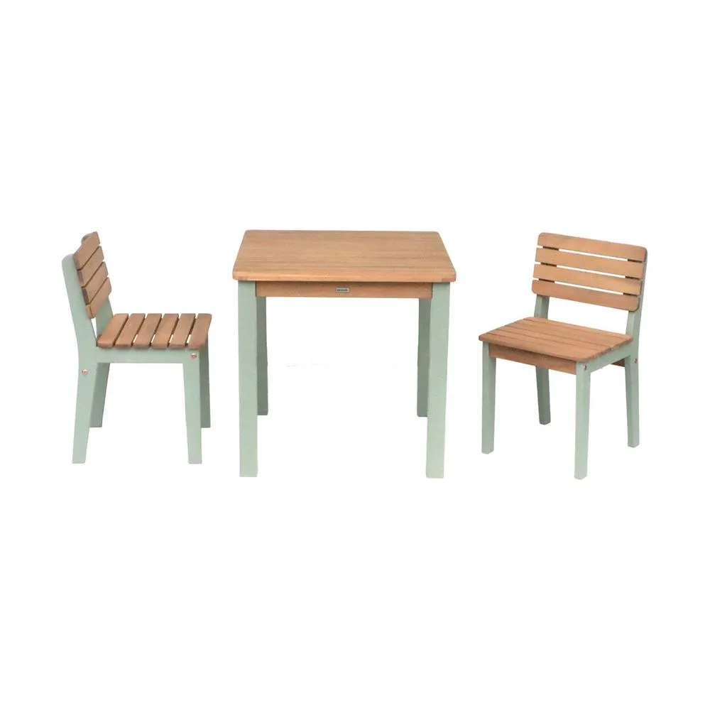 sweeek Children's wooden table with chairs in Light Green 3