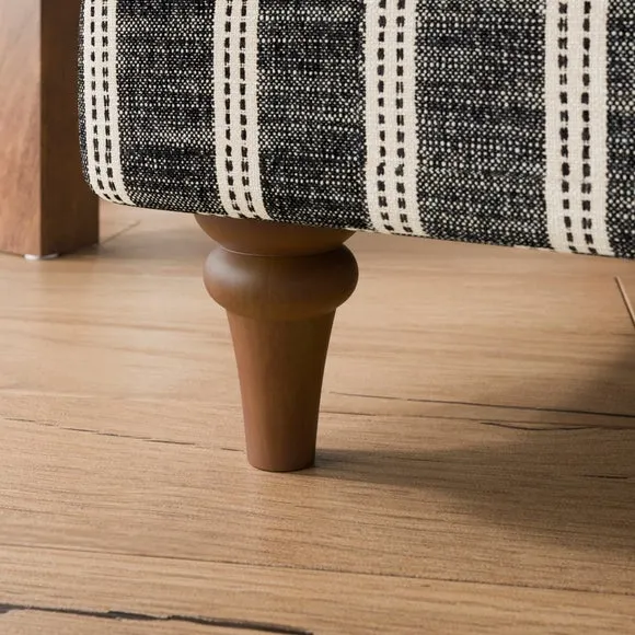 Beatrice II Texture Ticking Stripe Snuggle Chair 5