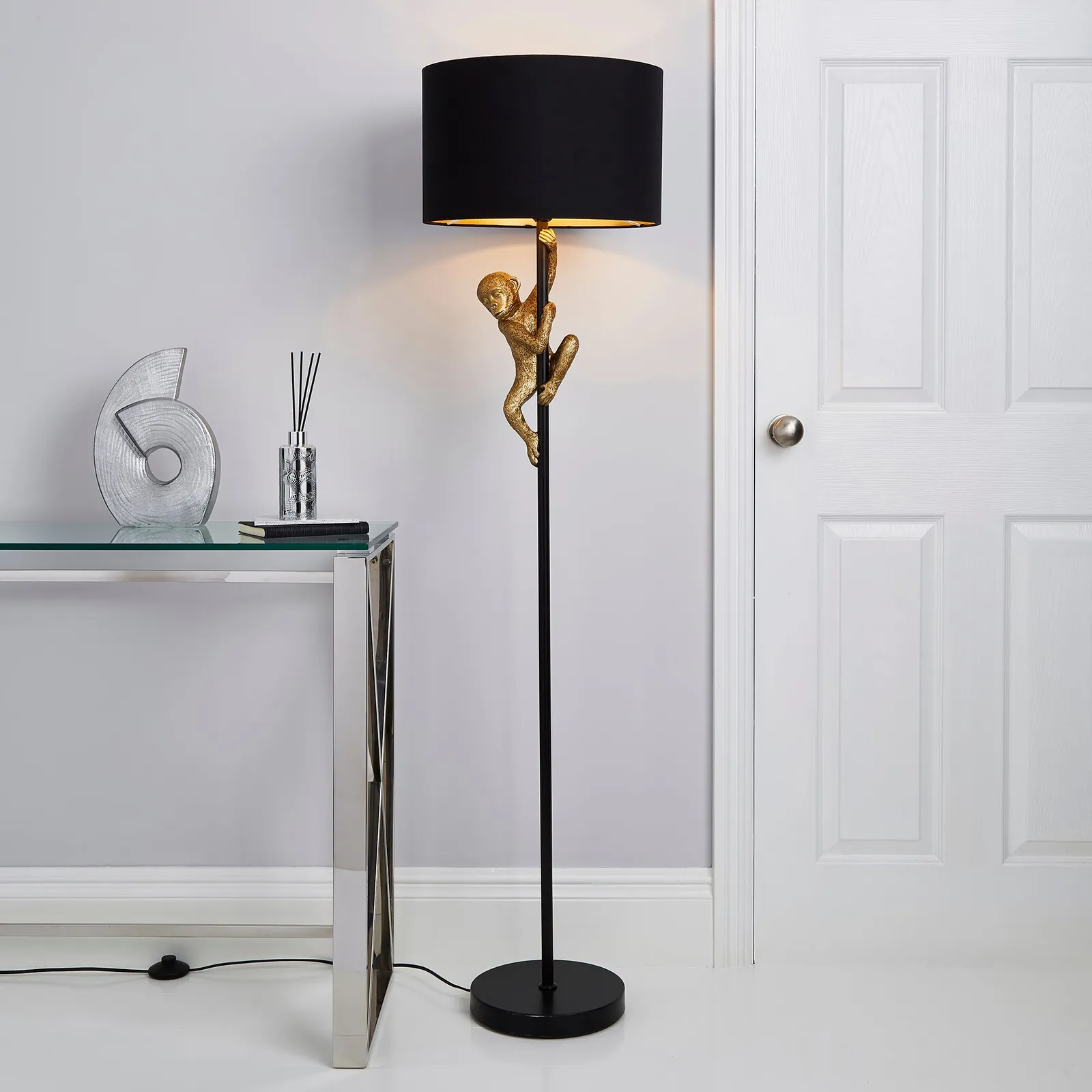 Odisha Monkey Floor Lamp Gold
