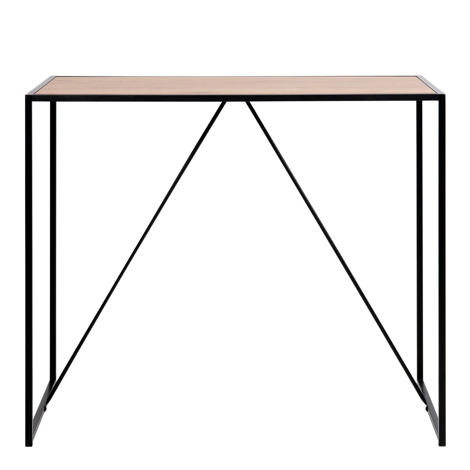 Furniture To Go Seaford Black Metal Bar Table with Oak Top 2
