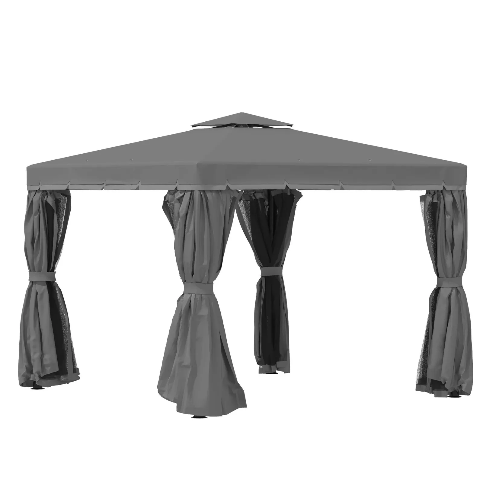 OUTSUNNY 3 x 3(m) Patio Gazebo Garden Shelter w/ Mosquito Netting in Grey 2