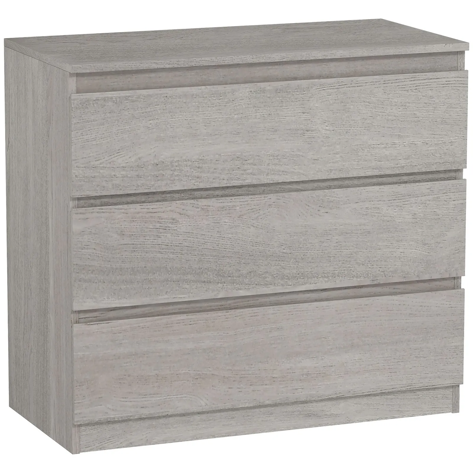HOMCOM Chest of Drawers, 3 Drawer Storage Cabinet Unit for Bedroom in Grey 2