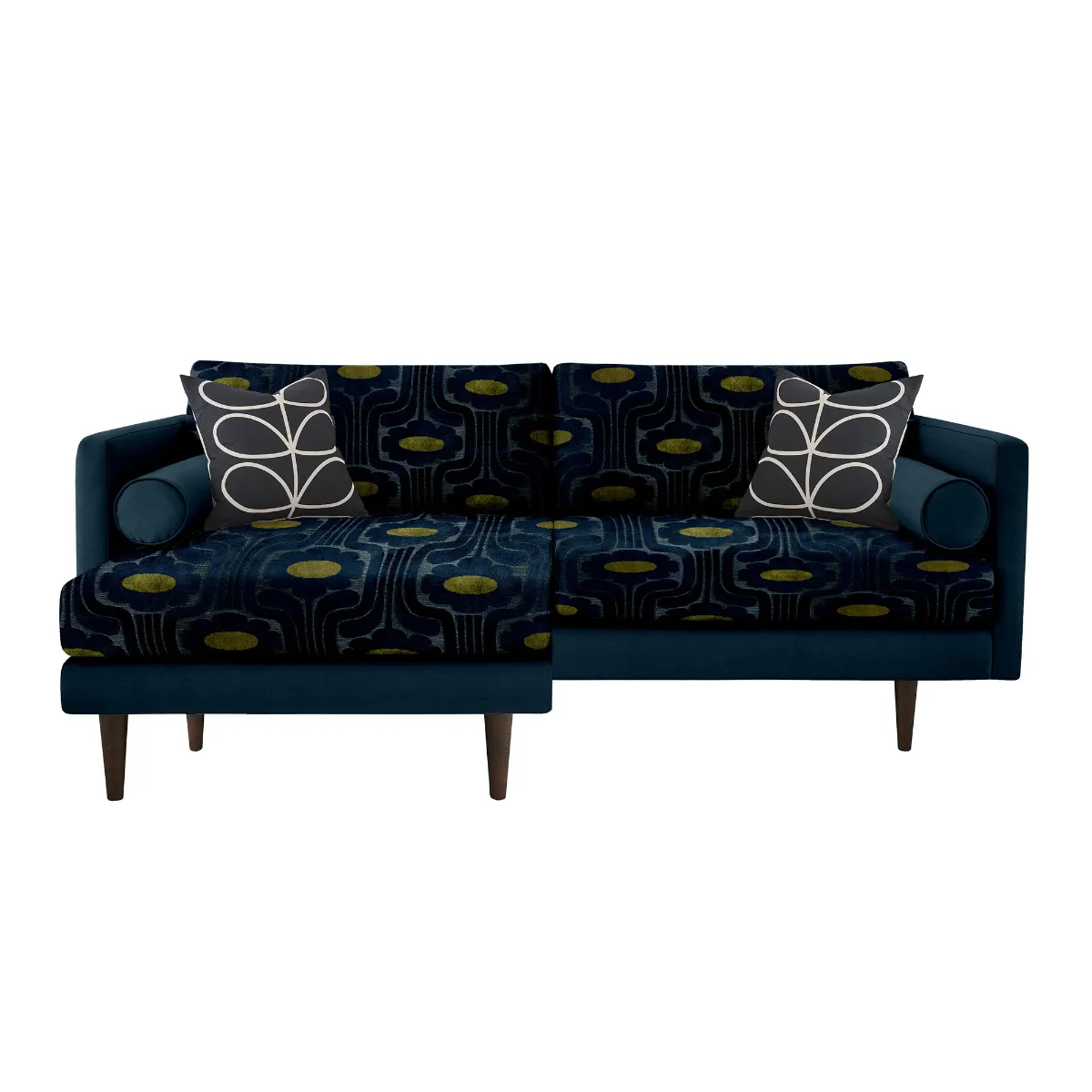 Orla Kiely Mimosa Large Chaise Sofa, Patterned Velvet