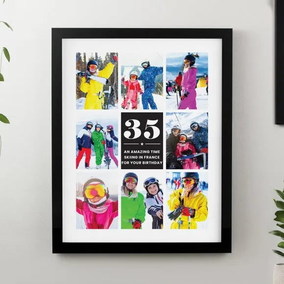 Personalised Big Number Multi Photo Poster Frame 1