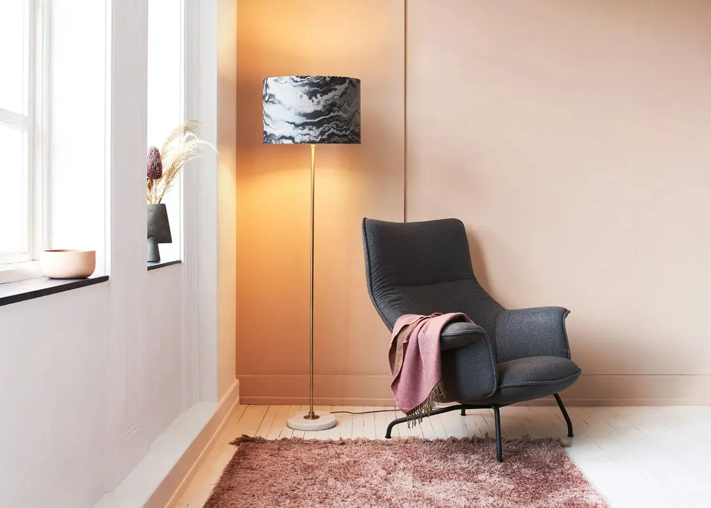 Heal's Two Tone Merino Throw Rose 2