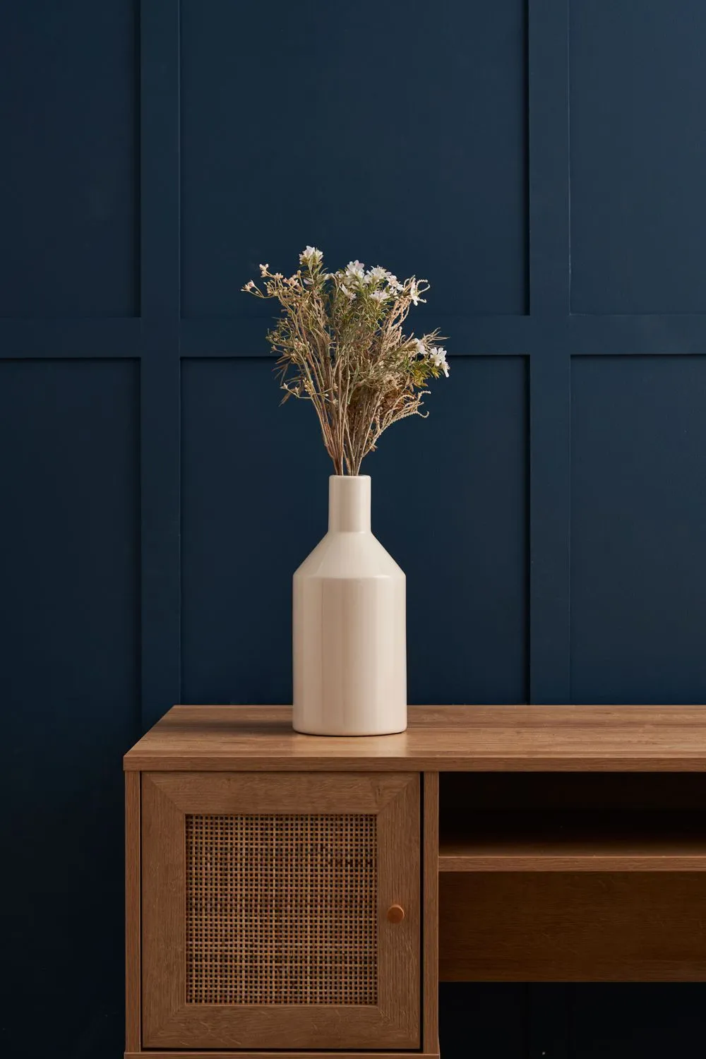 BHS Bottle Ceramic Vase in Cream